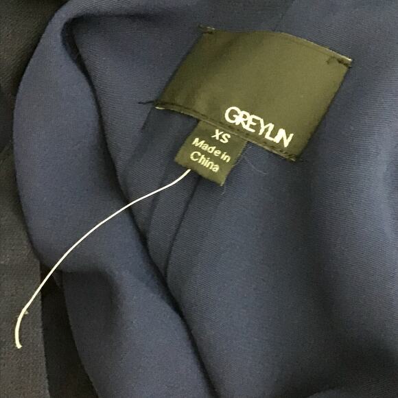 Greylin Melissa Laser Cut Deep Navy Blue Halter Shift Mini Dress sz XS - Picture 12 of 13